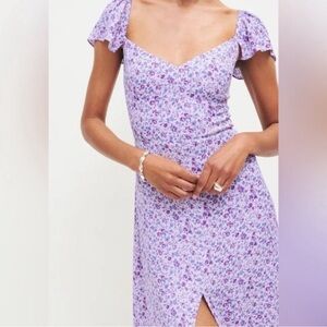 NWT Reformation Baxley Midi Dress in Muse Purple Floral | size 2